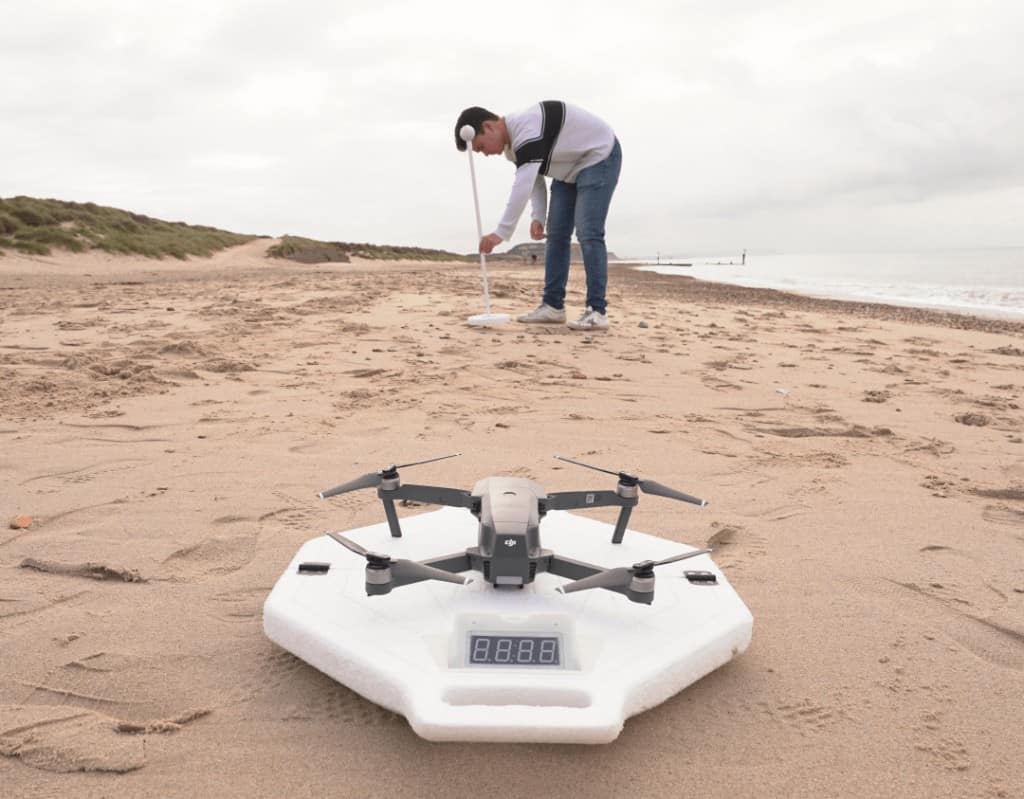 Setting Up Drone Run Sensor Checkpoints at Beach